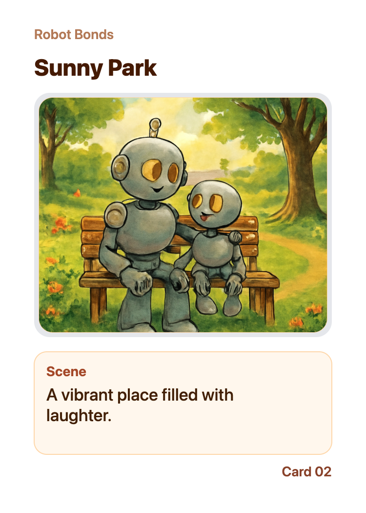 Educational vocabulary card — Sunny Park